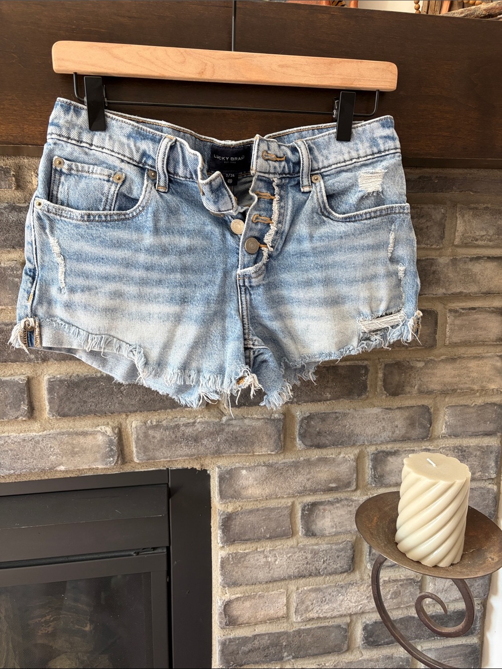 Lucky Brand Light Blue Distressed Denim Cutoff Shorts